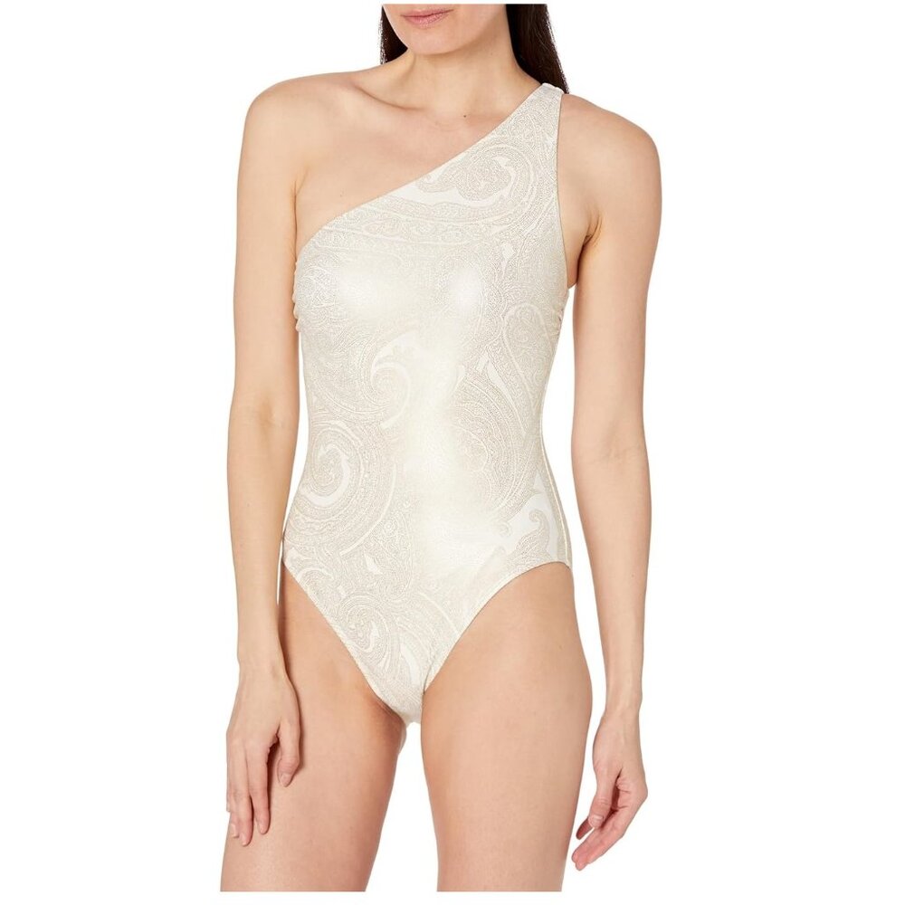 NWT Lauren Ralph Lauren Women's One Shoulder One Piece Size 14-16 $140 9B699